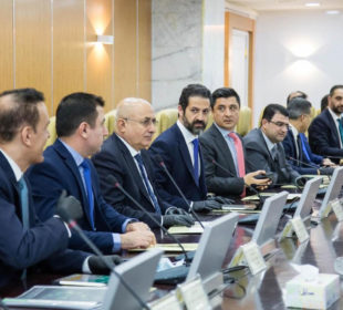 شاندی باڵای دانوستانكاری حكومەتی هەرێم به سهرۆكایهتى قوباد تاڵەبانی | فۆتۆ: ئهژى عومهر