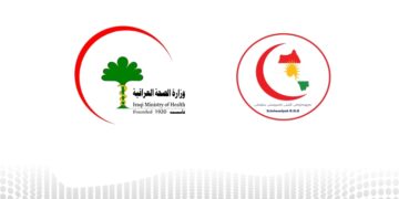 لۆگۆى وهزارهتى تهندروستى عێراق و بهڕێوهبهرایهتى تهندروستى سلێمانى | گرافیك: گۆڤار سالار
