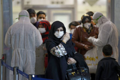 به‌ڕێوه‌چوونى رێكاره‌كانى تایبه‌ت به‌ كۆرۆنا | فۆتۆ: AFP /Haidar Hamdani