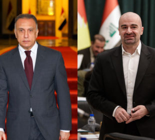 بافڵ تاڵهبانى، هاوسهرۆكى یهكێتیی نیشتمانیى كوردستان و مستهفا كازمى، سهرۆكوهزیرانى عێراق | فۆتۆ: SNN