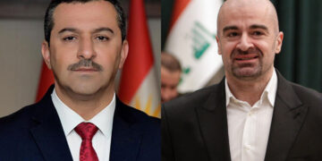 بافڵ تاڵهبانى، هاوسهرۆكى یهكێتیی نیشتمانيى كوردستان و ههڤاڵ ئهبووبهكر، پارێزگارى سلێمانى | فۆتۆ: SNN