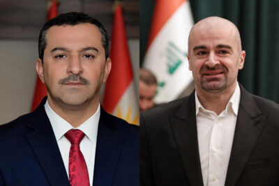بافڵ تاڵه‌بانى، هاوسه‌رۆكى یه‌كێتیی نیشتمانيى كوردستان و هه‌ڤاڵ ئه‌بووبه‌كر، پارێزگارى سلێمانى | فۆتۆ: SNN