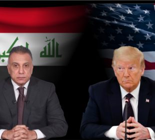 دۆناڵد ترهمپ، سهرۆكى ئهمریكا و مستهفا كازمى، سهرۆكوهزیرانى عێراق | فۆتۆ: SNN