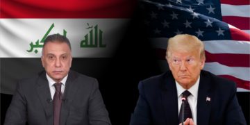 دۆناڵد ترهمپ، سهرۆكى ئهمریكا و مستهفا كازمى، سهرۆكوهزیرانى عێراق | فۆتۆ: SNN