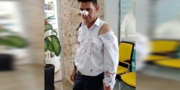 ئەدیب محهمهد، ئهو پۆلیسهى كه هێرشى كرایه سهر | فۆتۆ: بهڕێوهبهرایهتى هاتووچۆى گهرمیان
