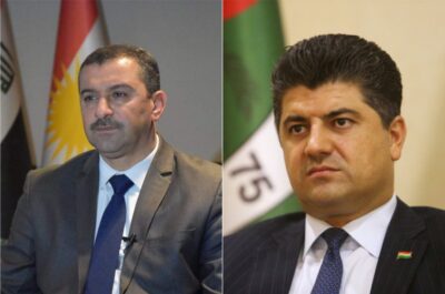 لاهور شێخ جەنگی، هاوسەرۆکی یەکێتى و هەڤاڵ ئەبوبەکر، پارێزگاری سلێمانی | فۆتۆ: SNN