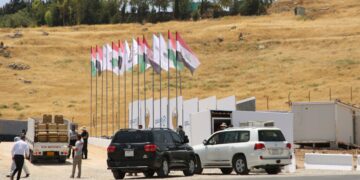 شوێنى دانانى بهردى بناغهى شهقامى 100 مهترى سلێمانى | فۆتۆ: SNN