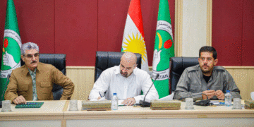 كۆبوونهوهى بافڵ تاڵەبانی، ھاوسەرۆکی یەکێتی لهگهڵ فەرماندەی لیواکانی ھێزی حەفتا | فۆتۆ: SNN