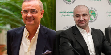 بافڵ تاڵەبانی، ھاوسەرۆکی یەکێتیی نیشتمانیی کوردستان و خوان خۆسێ ئیسکۆبار، باڵوێزی ئیسپانیا لە عێراق | فۆتۆ: SNN