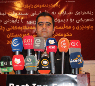 كۆنگره‌ى رۆژنامه‌وانى فه‌رمان ڕه‌شاد، سه‌رۆكی رێكخراوی ستۆپ | فۆتۆ: SNN