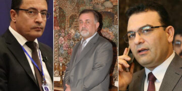 دەرباز محەمەد و شەماڵ عەبدولوەفا و عەدنان عوسمان ئەندامانی خانەی ڕاپەڕاندنی بزووتنەوەی گۆڕان | فۆتۆ: SNN