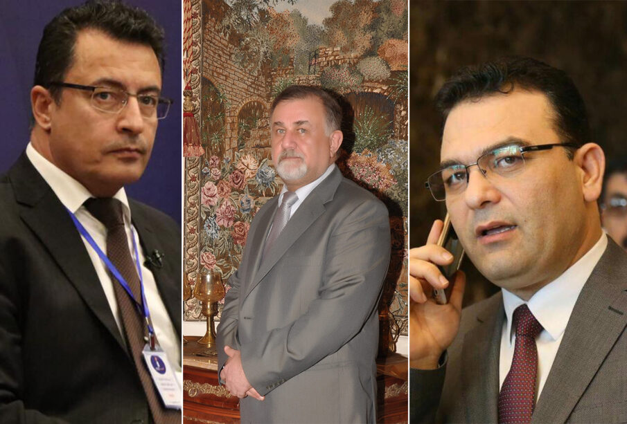 دەرباز محەمەد و شەماڵ عەبدولوەفا و عەدنان عوسمان ئەندامانی خانەی ڕاپەڕاندنی بزووتنەوەی گۆڕان | فۆتۆ: SNN
