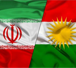 ئاڵاى ههرێمى كوردستان و ئاڵاى كۆمارى ئیسلامى ئێران | فۆتۆ: تۆڕه كۆمهڵایهتییهكان