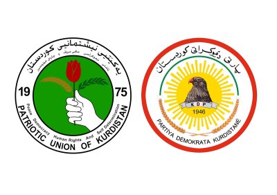 لۆگۆى یه‌كێتیی نیشتمانیی كوردستان و پارتى دیموكراتى كوردستان | فۆتۆ: SNN