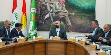 كۆبوونهوهى مهكتهبى سیاسى یهكێتیى نیشتمانیی كوردستان كه له كهركوك به سهرپهرشتى بافڵ جهلال تاڵهبانى، سهرۆكى یهكێتى | فۆتۆ: PUK Media