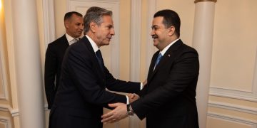 سه‌رۆكوه‌زیرانى عێراق و وه‌زیرى ده‌ره‌وه‌ى ئه‌مریكا | فۆتۆ: FP