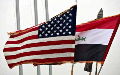 ئاڵاى ئه‌مریكا و عێراق | فۆتۆ: AFP