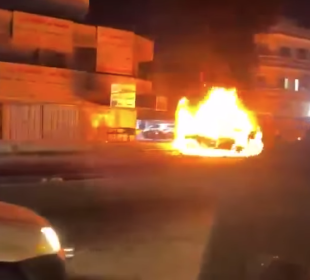 ساتى بهئامانجگرتنى ئۆتۆمبێلى دوو سهركردهى حیزبوڵا له بهغدا | فۆتۆ: تۆڕه كۆمهڵایهتییهكان