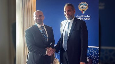 سه‌رۆكى یه‌كێتیی نیشتمانیی كوردستان و وه‌زیرى ده‌ره‌وه‌ى كوه‌یت | فۆتۆ: SNN