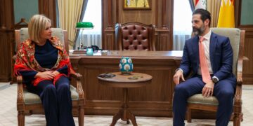 كۆبوونهوهى جێگرى سهرۆكى حكومهتى ههرێم و نوێنەری تایبەتی سکرتێری گشتیی نەتەوەیەکگرتووەکان لە عێراق | فۆتۆ: ئهژى عومهر