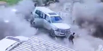 دیمهنى ساتى تهقینهوهى ئۆتۆمبێلهكهى بەرپرسی لقی گەرمیانی پارتی دیموكراتى كوردستان | فۆتۆ: KRG