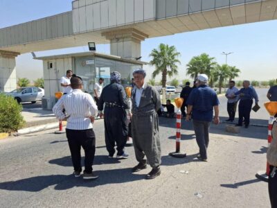 خۆپیشاندانى هاووڵاتیانى هه‌ولێر له‌به‌ر بێئاوى | فۆتۆ: SNN