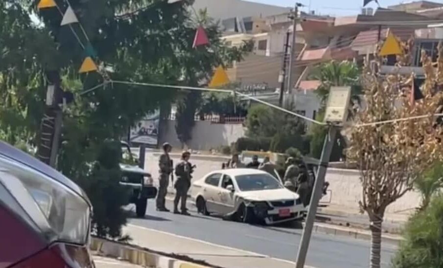دیمه‌نى ئه‌و ئۆتۆمبَلى دوو بارزگانى مادده‌ى هۆشبه‌ر له‌ سلێمانى | فۆتۆ: ئاسایشى سلێمانى